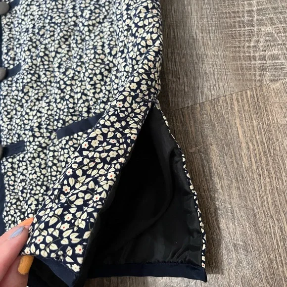 Handmade Navy Blue Floral Quilted Vest Cottage Core - Picture 5 of 5